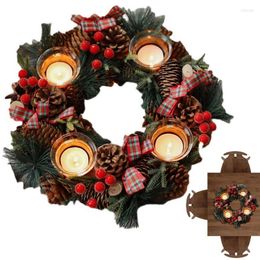 Decorative Flowers Christmas Wreath Candle Holder Tealight Votive Holders For Holiday Party Home Decorations