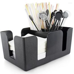 Dinnerware Sets Storage Rack Tissue Holder Box Multifunction Straw Bar Tableware Plastic 1pcs