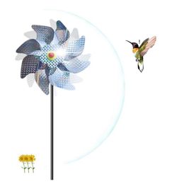 5pcs Windmill Garden Decoration Outdoor Diy Silver Wind Spinners Kids Toy Bird Repeller Sparkly Pinwheels Deterrent Q08113438