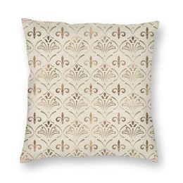 Cushion Decorative Pillow Elegant Fleur-de-lis Pattern Cushion Cover Lily Floral Fleur De Lys Floor Case For Sofa Cool Pillowcase 2708