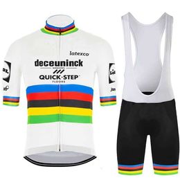 Cycling Jersey Sets 2021 New POO TEAM World Champion QUICK STEP Cycling Jersey Set Men Summer Cycling Clothing Road Bike Suit Bicycle Bib Shorts MTB J230422