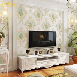 10M 3D European non-woven Fabric Garden Wallpaper American Mirror Flower Bedroom Living Room TV Background Wall Paper224c