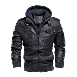 Men's Leather Men Clothing Coat Jacket Plus Size Blackleather Hat Detachable Fashion Real Cowhide Winter Male Quality