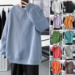 Men's Hoodies Autumn Loose Sweatshitrs Soft Fabric Tops Pullovers Clothing Fashion Oversize Sweatshirt Crewneck Male