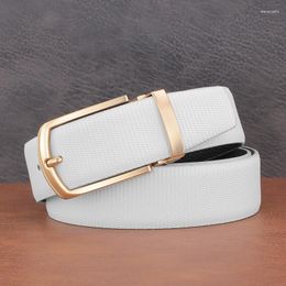 Belts White Waist Strap Fashion Waistband Luxury Famous BrandCasual Genuine Leather Pin Buckle Men Student Jeans Ceinture Homme