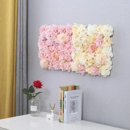 Decorative Flowers 35CM Artificial Plant Wall Wedding Background Rose Shopping Mall Window Decoration Green Embroidered Flower Row