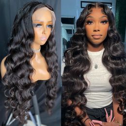 2023 Hot Sale Malaysian Peruvian Indian Brazilian Natural Black Body Wave 13x4 Transparent Lace Frontal Wig 28 Inch 100% Raw Virgin Remy Human Hair BF09
