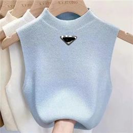 Designer T-Shirt Tank Top Sweater Women's Knit Sleeveless T-Shirt Elastic Summer Tight Crew Collar Jumper 520 Changhao01 500