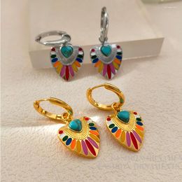 Dangle Earrings Fashion Jewelry Original Design Round Circle Colorful Heart For Women Girl Birthday Party Gift Pretty 2023 Trend
