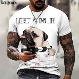 Men's T Shirts DOG Animal Print Shirt Harajuku Graphic Tee Summer Aesthetic Streetwear Love Cute Short Sleeve Cartoon Top