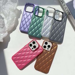 Luxury 3D Lozenge Rhombus Texture Phone Case For Iphone 15 14 13 12 11 Pro Max Cover Shockproof Anti Drop Anti-Slip, Anti-Sweat