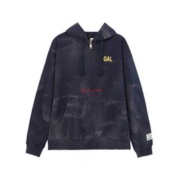 galery dept Men's Hoodies Sweatshirts High Version American Fashion Galleryes Dept Letter Printed Washing Water Used and Zipper Hooded NJJW 2 HC6P