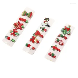 Hair Accessories Snowman Bow Hairclip Xmas Tree Hairpins Female Cartoon Plush Clips Headdress Clip For Kid