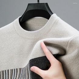 Men's Sweaters Winter Sweater Round Neck Loose Youth Fashion Urban Simple South Korea Fashionable Warm Color Matching Top