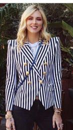 Women's Suits For Women Boutique Slim Black White Stripes Coat Jacket Double-Breasted Blazer Casual Elegant Women's Suit Office Outfit