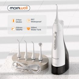 Other Oral Hygiene Irrigator USB Rechargeable Water Flosser Portable Dental Jet 300ML Tank proof Teeth Cleaner 230421