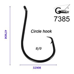 50pcs 8 0 High Carbon Stainless Steel Chemically Sharpened Octopus Circle Ocean Fishing Hooks 7385 Ocean Fish Hook2616