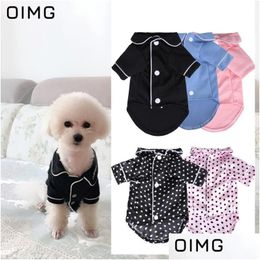 Dog Apparel O Luxury Pyjamas Button Solid Homewear Pet Sleepwear Winter Clothes Puppy Cat Shirts For Dogs Pets T-Shirts Drop Delivery Dhnvp