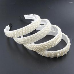 Hair Clips Women Gem Retro Baroque Hand Made White Pearl Beading Gemstone Luxury Hairbands Accessories Headbands 178