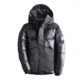 Men's Down Men's Hooded White Duck Jacket Male Feather Parka Autumn Winter Warm Coat Outwear Overcoats Mens