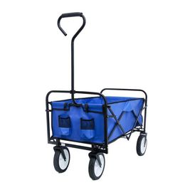 US STOCK DHL Blue Folding Wagon Garden Shopping Beach Cart Collapsible Toy Sports Cart Red Portable Travel Storage Cart 269o