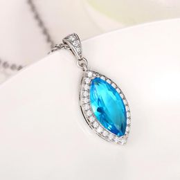 Pendant Necklaces CAOSHI Stylish Lady Necklace With Dazzling Blue Crystal Modern Style Trendy Accessories For Party Luxury Fancy Jewelry