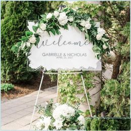 Party Decoration Party Decoration Custom Acrylic Wedding Sign Painted Welcome Brushed Back Personalised Signparty Drop Delivery 2021 Dhgre