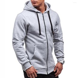 Men's Hoodies Men Long Sleeve Hooded Sweatshirt Zip Up Jacket Casual Outwear Coat Tops Male Top Outerwear