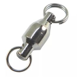High Quanlity Ball Bearing Swivels with split ring 0#-8# Ball Bearing Stainless Steel Fishing Rolling Swivels Connector268S