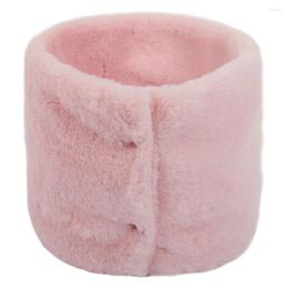 Bandanas Fashion Warm Ring Scarf With Button Women Loop Solid Colour Winter Fur Headband Collar Bandana