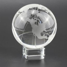 Novelty Items K9 Crystal Glass Earth Model Pography Lens Ball Creative Xmas Gift Home Office Decoration Sphere 80mm Globe With Sta221P