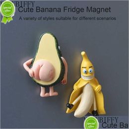 Baking & Pastry Tools New Cute Fruit Fridge Magnets Banana And Avocado Funny For Chalkboards Home Decoration Drop Delivery Home Garden Dh7Zt