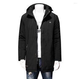 Men's Down Plus Size 8XL 7XL 6XL 5XL 4XL 3XL Winter Jacket Men Zipper Cotton Clothes Electric Heating Keep Warm Hat Removable