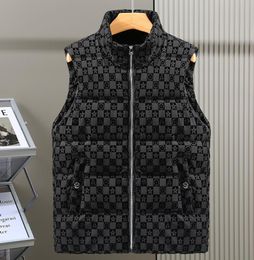 Men's Vest 2023 Autumn/Winter NewLetter printing Men's Down Cotton Vest Stand up Collar Sweater Tank Top