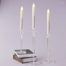 Candle Holders 3Pcs Acrylic Holder Transparent Candlestick Stand Table Centerpiece For Home Bedroom Wedding Party Romantic