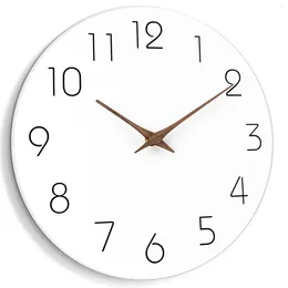 Wall Clocks 10-Inch White Clock Battery Operated Silent Non-Ticking Boho Modern Decorative For Bathroom Office Bedroom Kitchen