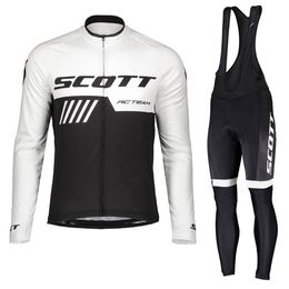 SCOTT Team cycling Jersey bib pants Suit men long sleeve mtb bicycle Outfits road bike clothing High Quality outdoor sportswear Y22343