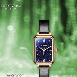 Rosdn Limited Watches Swiss Movement Rosdn Watch Womens New Talent Series Diamond Inlaid Womens Watch Counter Belt Fashion Waterproof Quartz Watch Clock Black HBOL