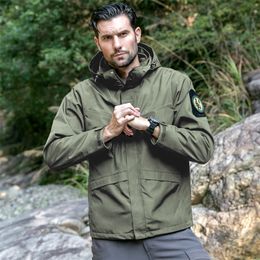 Men's Jackets Outdoor three-in-one jacket with detachable warm autumn and winter windproof and waterproof padded jacket 230422