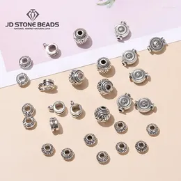 Loose Gemstones 50 Pcs/lot Alloy Tibetan Silver Plum Bead Ring Link Buckle Small Spacer For Jewelry Making Diy Bracelet Necklace Accessory