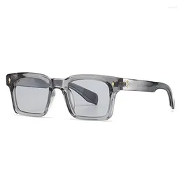 Sunglasses Fashion Square Rivets Gradient Men Shades UV400 Vintage Dark Green Trending Women Sun Glasses