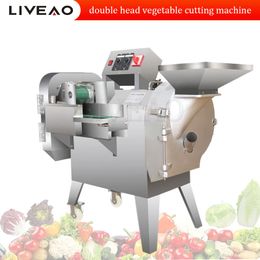 High Quality Electric Slicer Cucumber Carrot Cabbage Shredder Dicier Cutter Double Head Vegetable Cutter