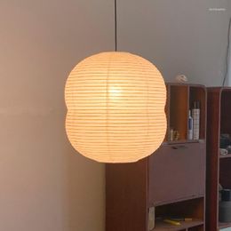Pendant Lamps Japanese Handmade Paper Lamp Villa Loft Hanging Home Stay Bedroom Dining Room Lampshade Indoor Lighting E27