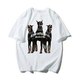 Men's T-Shirts Summer Woman Man T Shirt Fashion Doberman Cotton Print Streetwear Oversized Casual Male Clothes Short Sleeve Blouse 230421