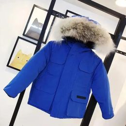 Goose Down Coat Kids Designer Winter Jacket Baby Boy Girl Jackets with Badge Thick Warm Outwear Coats Children Parka Fashion Classic Parkas Fur