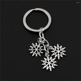 Keychains Fashion Lovely Winter Snow Snowflake KeyChain KeyRing Ring Holder Purse Pendant Kids Jewellery Gift