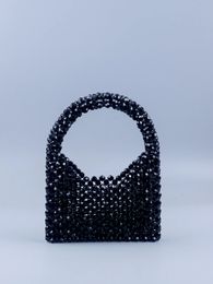 Evening Bags 2023 Summer Mini Wallet Handbag Women's Brand Fashion Women's Bright Solid Colour Handmade Bead Bag 231122