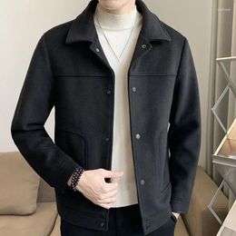 Men's Jackets Autumn Winter Men Warm Woolen Short Jacket Casual Fashion Simplicity Korean Handsome Coat 2023 Thick Single Breasted Slim