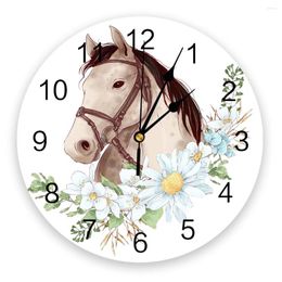 Wall Clocks Animal Flower Horse Daisy Clock Bedroom Silent Digital Living Room Decor Modern Design