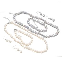 Necklace Earrings Set Pearl Jewellery Ladies Bracelet Simple Fashion DIY Gift Chain Length 43cm